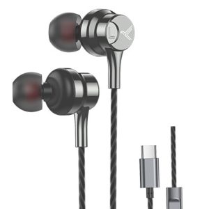 KDM T19 TYPE-C earphones with mic Magnetic buds and 1200mm wire length Wired  (Black, In the Ear)