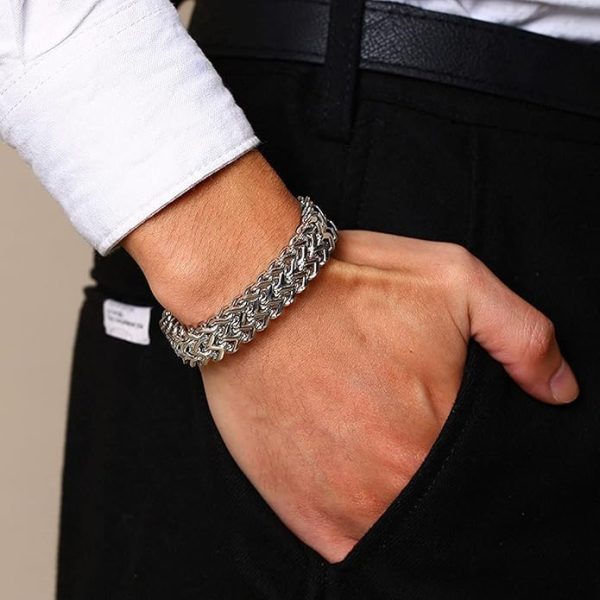 Titanium Steel Bracelet with Magnetic Buckle for Men & Boy (8 inch) - Image 5