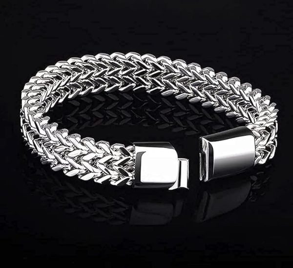 Titanium Steel Bracelet with Magnetic Buckle for Men & Boy (8 inch) - Image 3