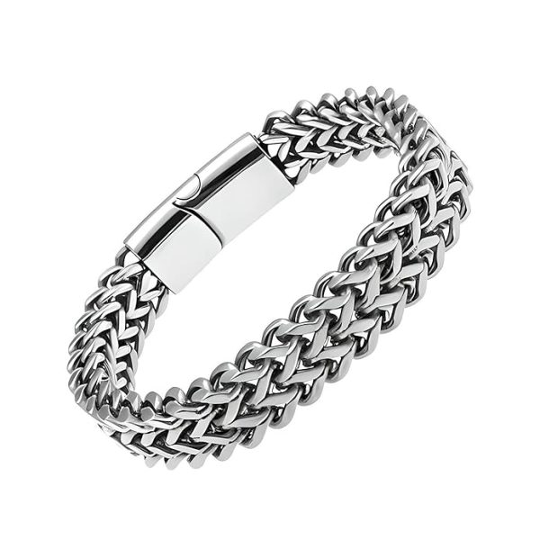 Titanium Steel Bracelet with Magnetic Buckle for Men & Boy (8 inch)
