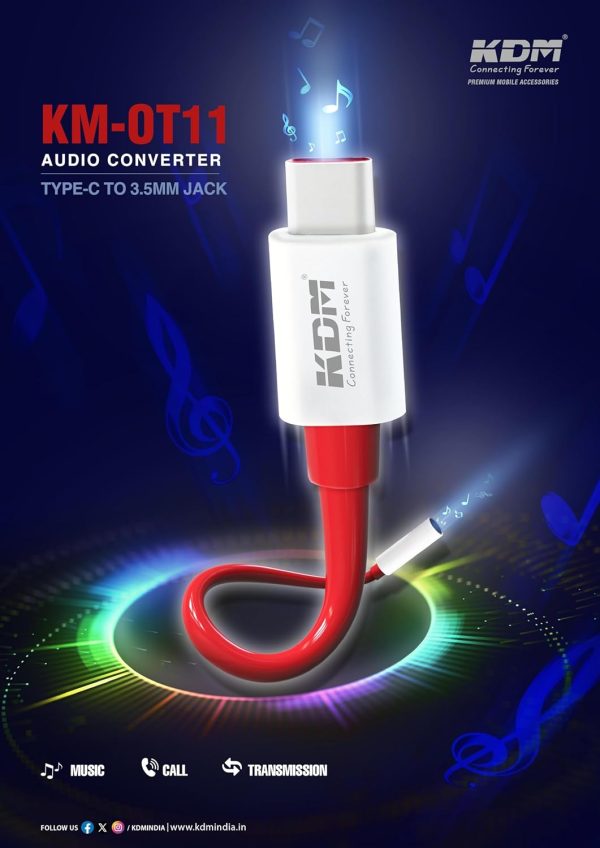 KDM Type C to 3.5MM Audio Jack Connector KM-OT11 - Image 2