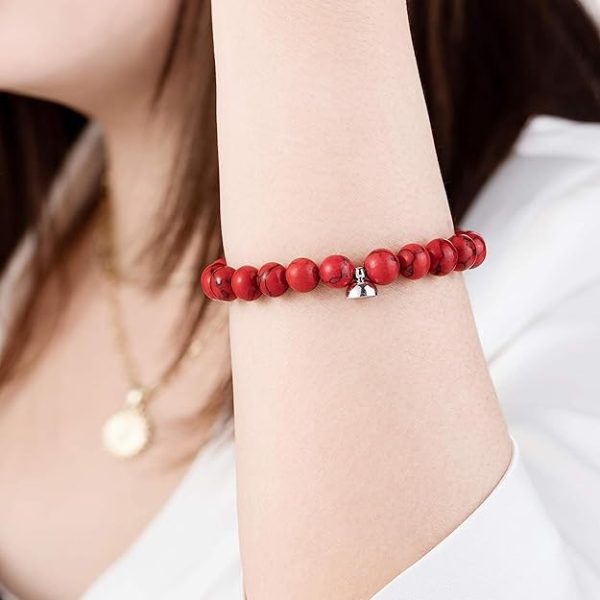Fashion Frill Stylish Couple Magnetic Bracelets Red & Black For Women Men Boys Girls - Image 5