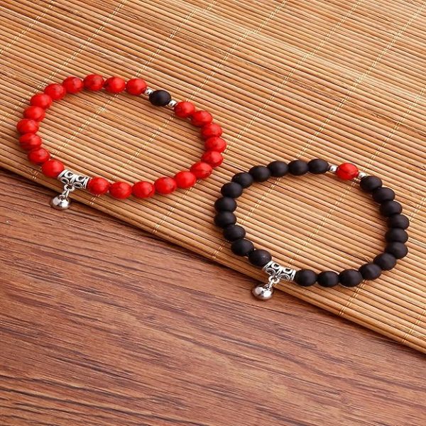 Fashion Frill Stylish Couple Magnetic Bracelets Red & Black For Women Men Boys Girls - Image 4