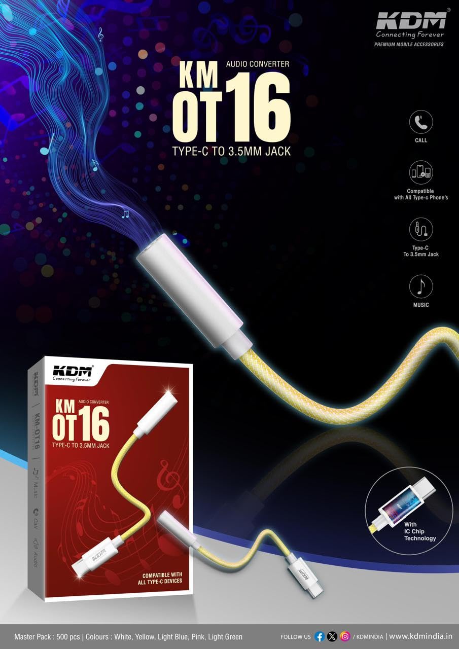 KDM Type C to 3.5MM Audio Jack Connector KM-OT16