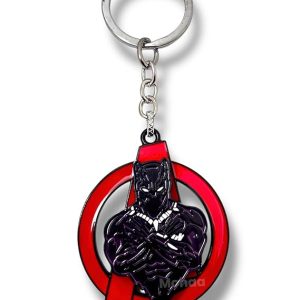 Black Panther Keychain rotating spinning revolving Avengers Keychains metal