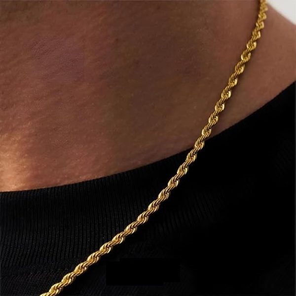 Gold Plated Chain for Men and Woman Rope Style - Image 4