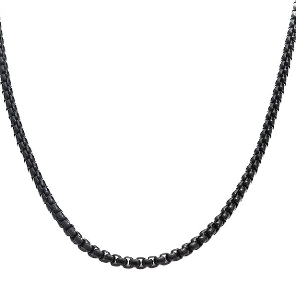 THE MEN THING BLACK ROUND BOX - 3mm Chain Stainless Steel 24 inch Necklace for Men & Boys - Image 11