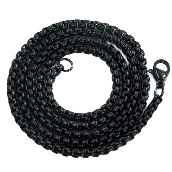 THE MEN THING BLACK ROUND BOX - 3mm Chain Stainless Steel 24 inch Necklace for Men & Boys - Image 8