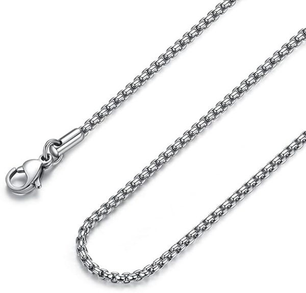 THE MEN THING BLACK ROUND BOX - 3mm Chain Stainless Steel 24 inch Necklace for Men & Boys - Image 4