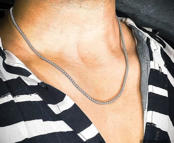 THE MEN THING BLACK ROUND BOX - 3mm Chain Stainless Steel 24 inch Necklace for Men & Boys - Image 3