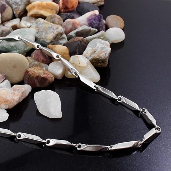 Silver Stainless Steel Rice Chain for Men and Boys - Image 3