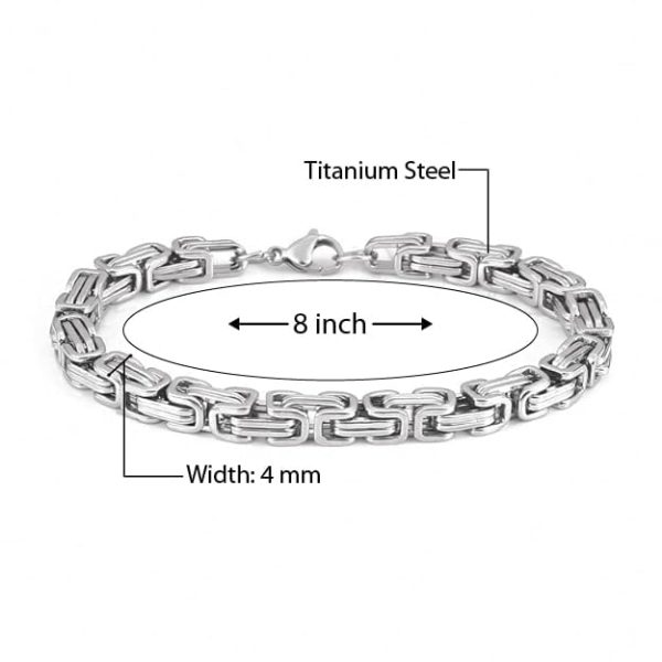 Titanium Steel Bracelet Collection, Size 7 to 9 inch for Men & Boys - Image 3